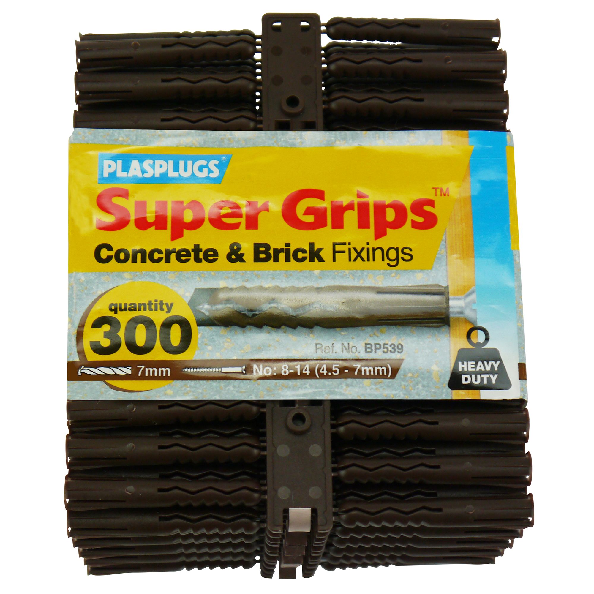 Plasplugs Super Grips Brown Plastic Wall plug (Dia)6.8mm (L)44.3mm, Pack of 300
