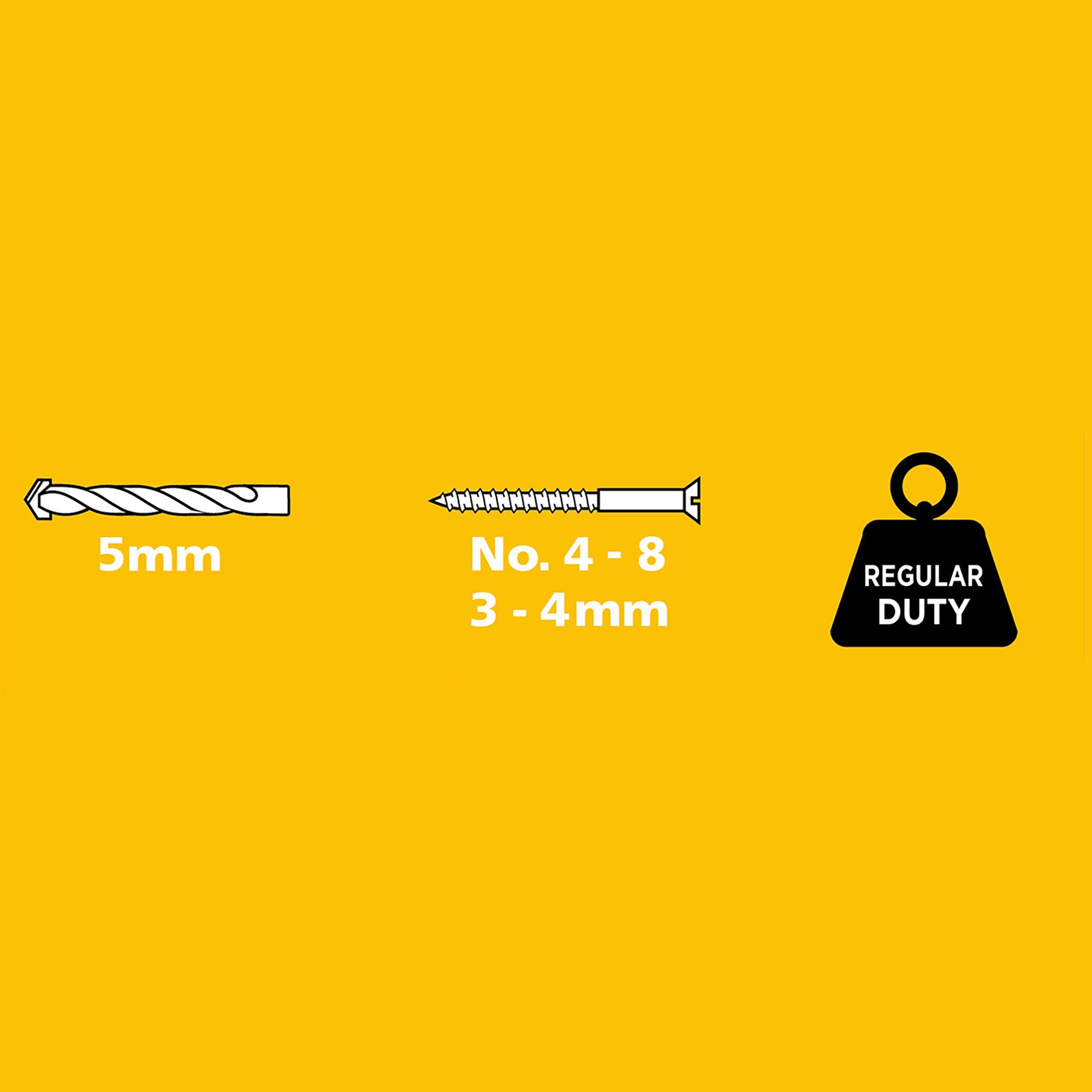 Plasplugs Super Grips Yellow Plastic Wall plug (Dia)4.5mm (L)24.5mm, Pack of 100