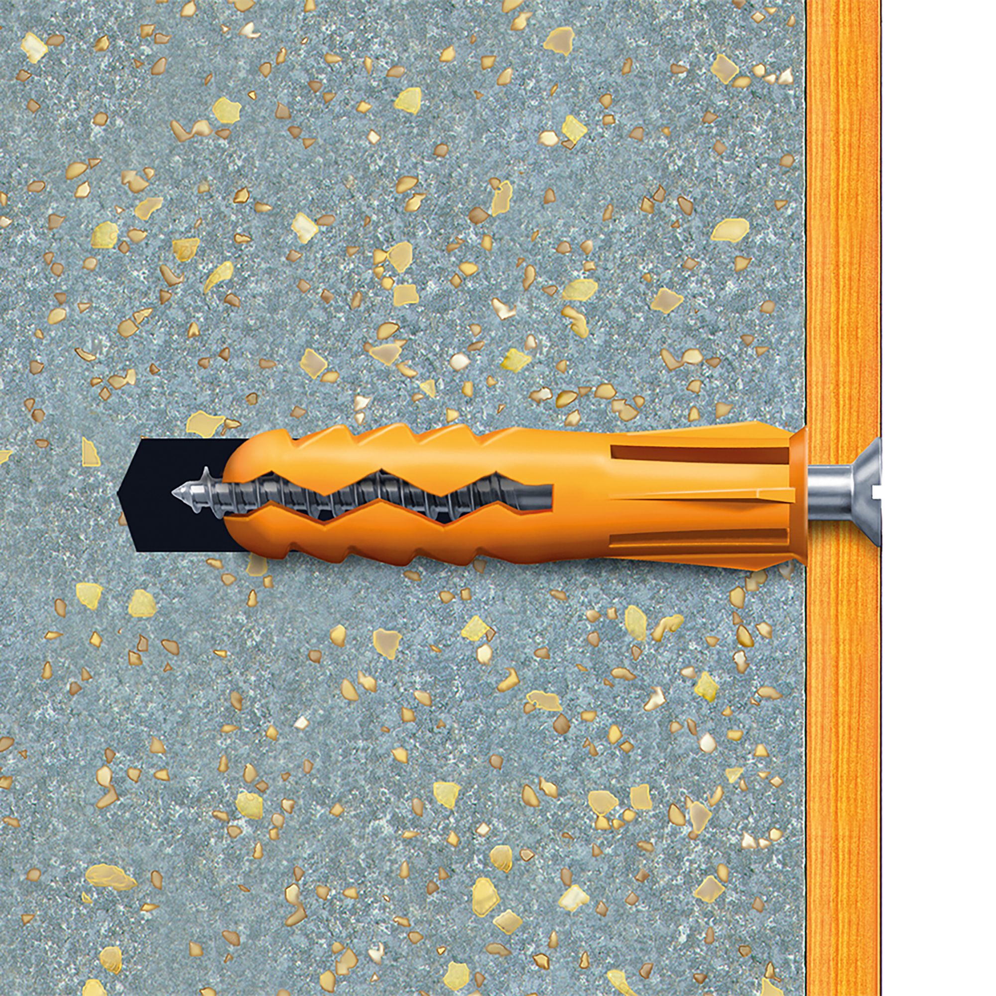 Plasplugs Super Grips Yellow Plastic Wall plug (Dia)4.5mm (L)24.5mm, Pack of 100