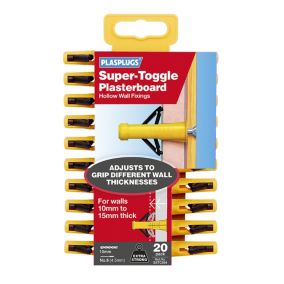 Plasplugs Super toggle Nylon Hollow wall anchor (Dia)10mm (L)37mm, Pack of 20
