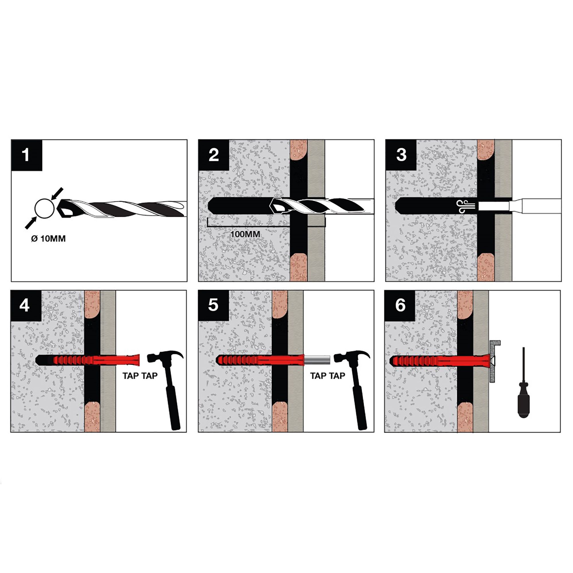 100mm Plasterboard fixing - 7