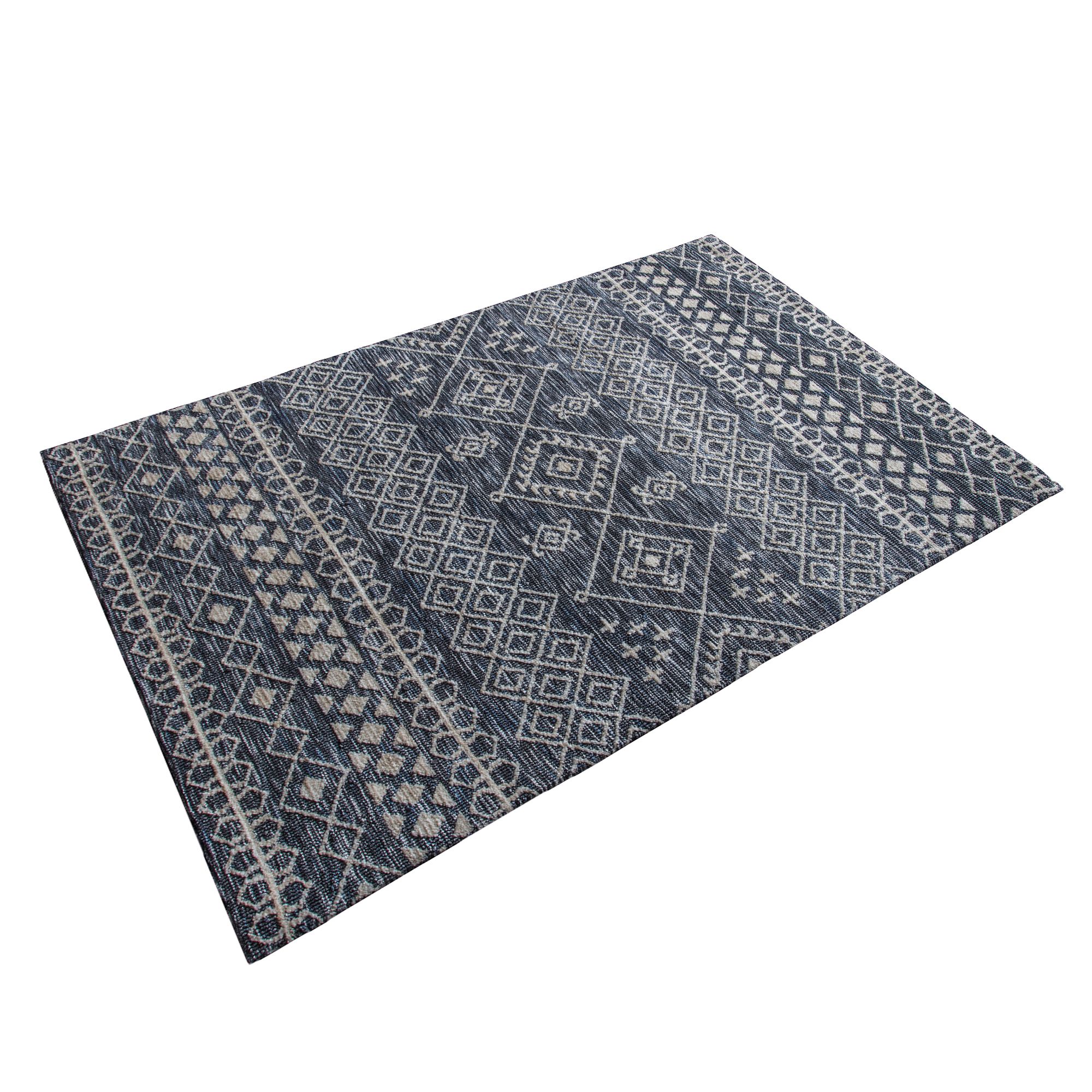 Plaza Dark teal Patterned Medium Rug, (L)170cm x (W)120cm