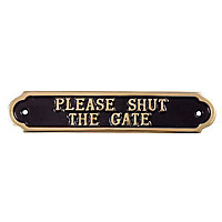 Please shut the gate Advisory sign, (H)50mm (W)240mm