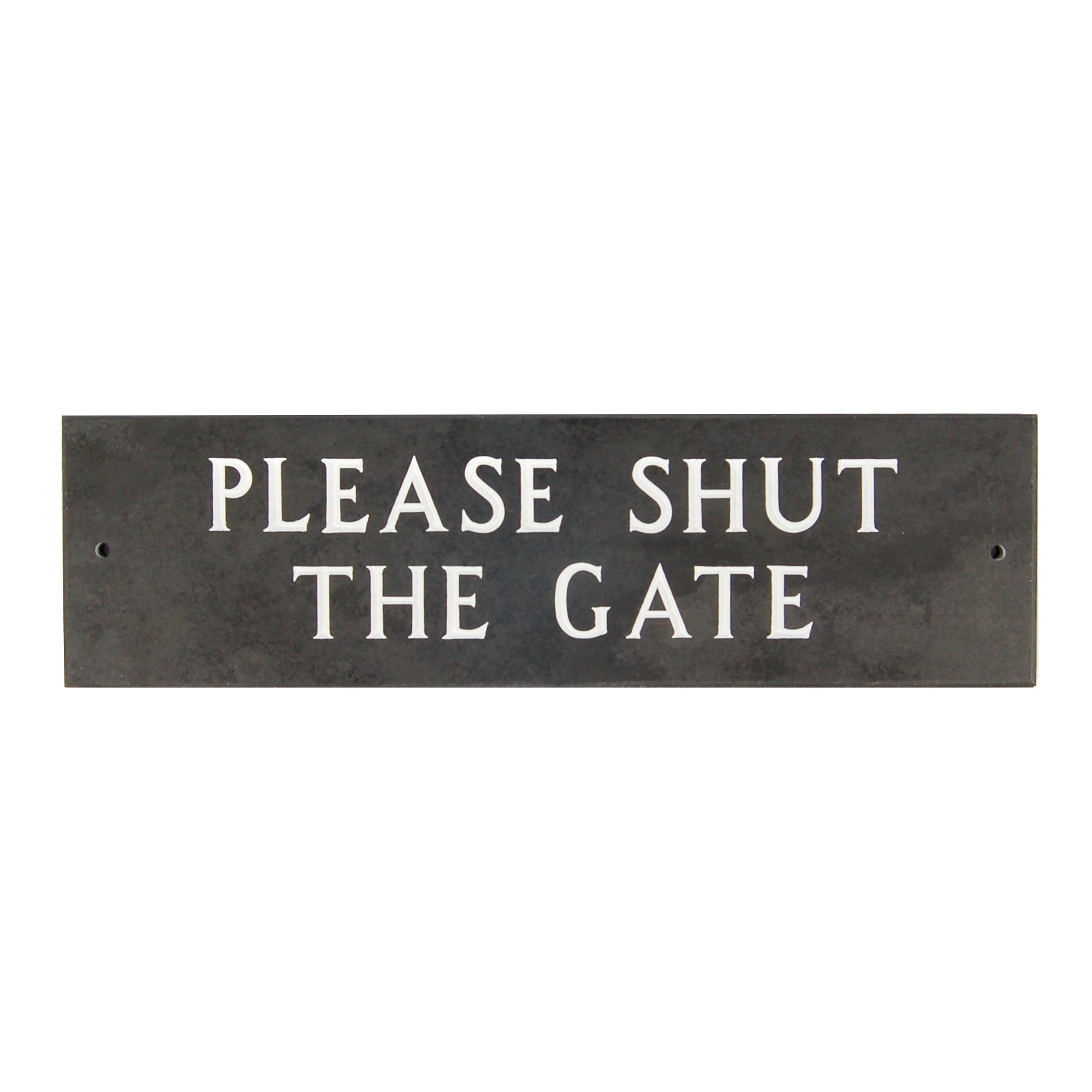 Please shut the gate Slate Advisory sign, (H)100mm (W)355mm