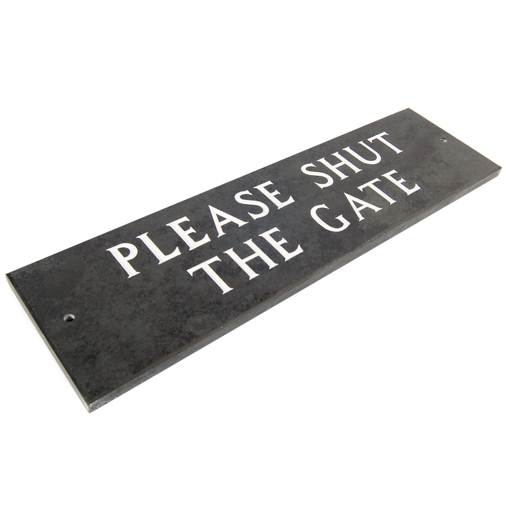 Please shut the gate Slate Advisory sign, (H)100mm (W)355mm
