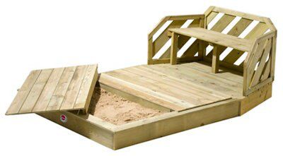Plum Natural Wooden Rectangular Sand pit