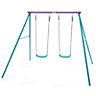 Plum Outdoor Steel Purple & Teal Double swing set