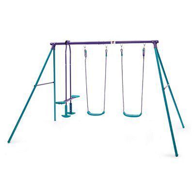 Plum Outdoor Steel Purple & Teal Swing set