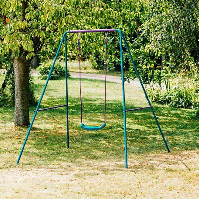 Plum Outdoor Steel Purple & Teal Swing