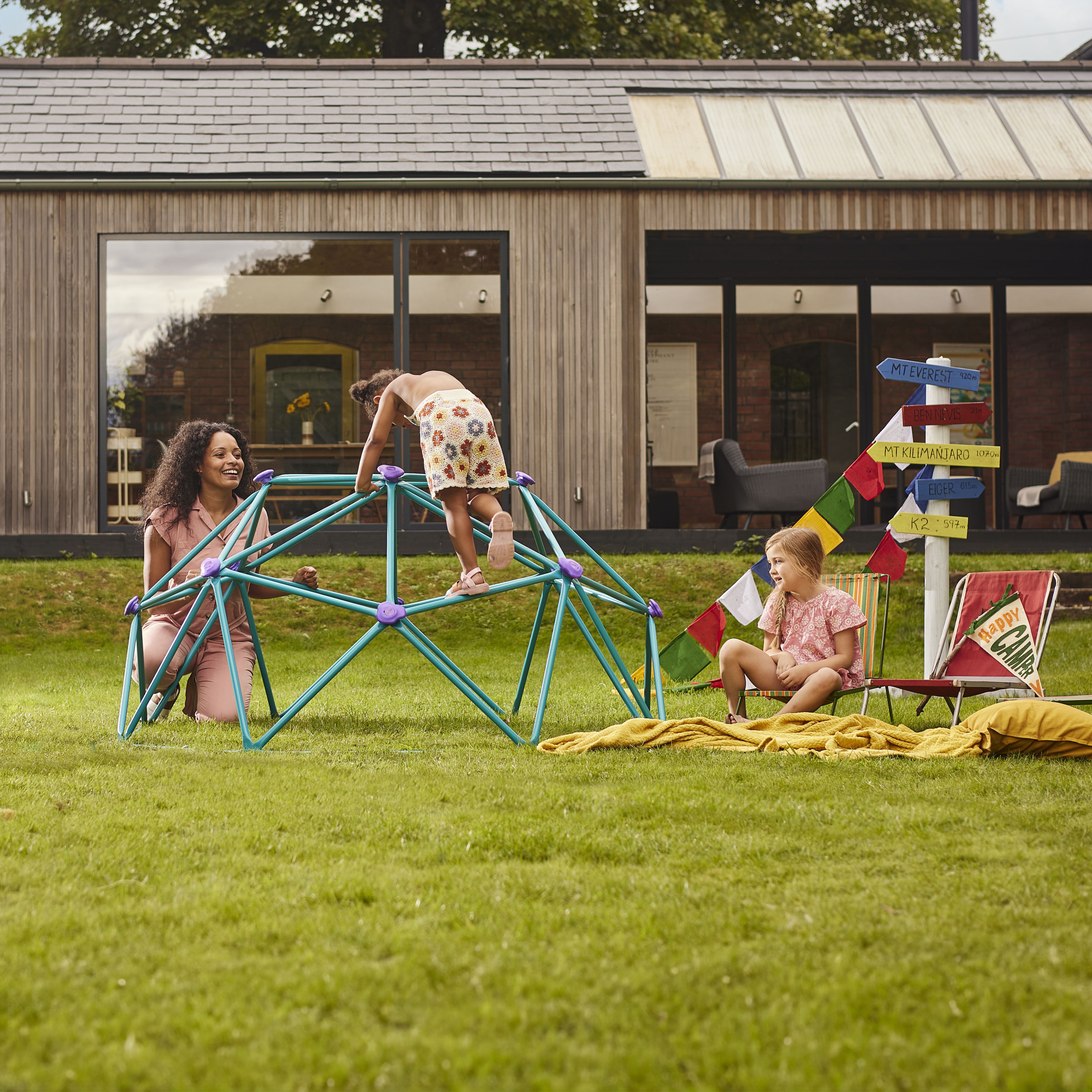 Plum Teal Metal Small Domed Climbing frame