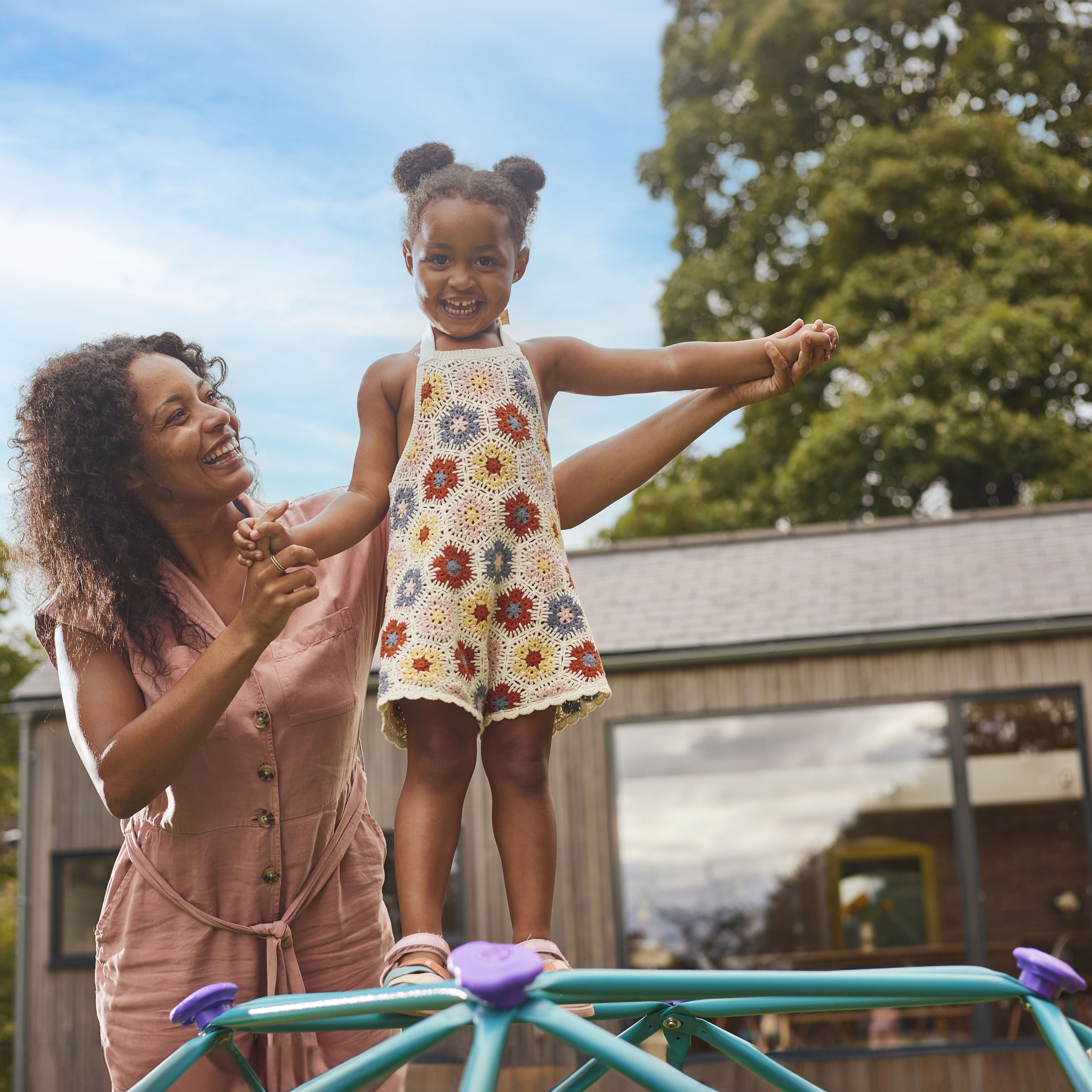 Plum Teal Metal Small Domed Climbing frame