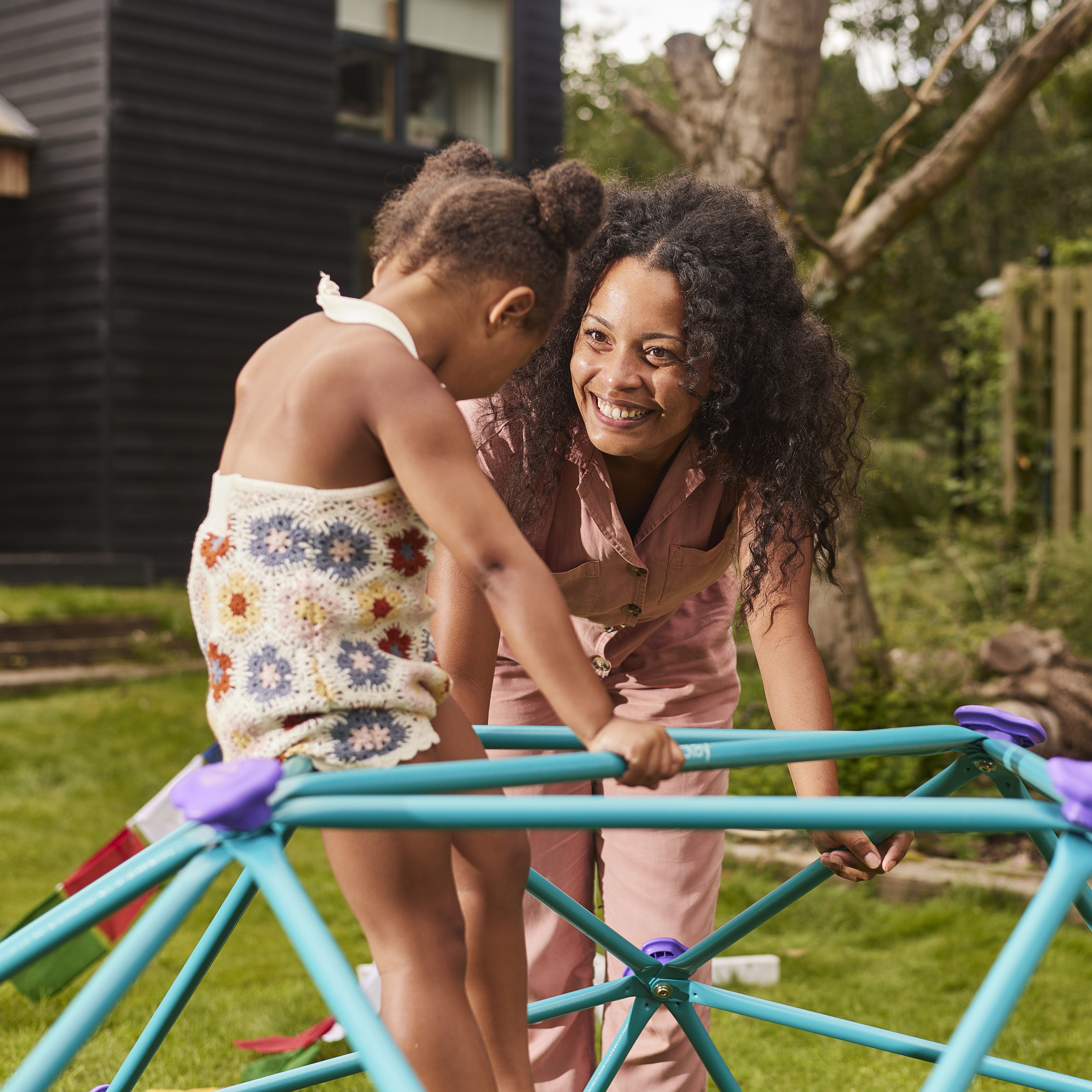 Plum Teal Metal Small Domed Climbing frame