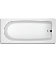 Plumbsure Acrylic Rectangular White Straight 2 tap hole Bath (L)1700mm (W)700mm