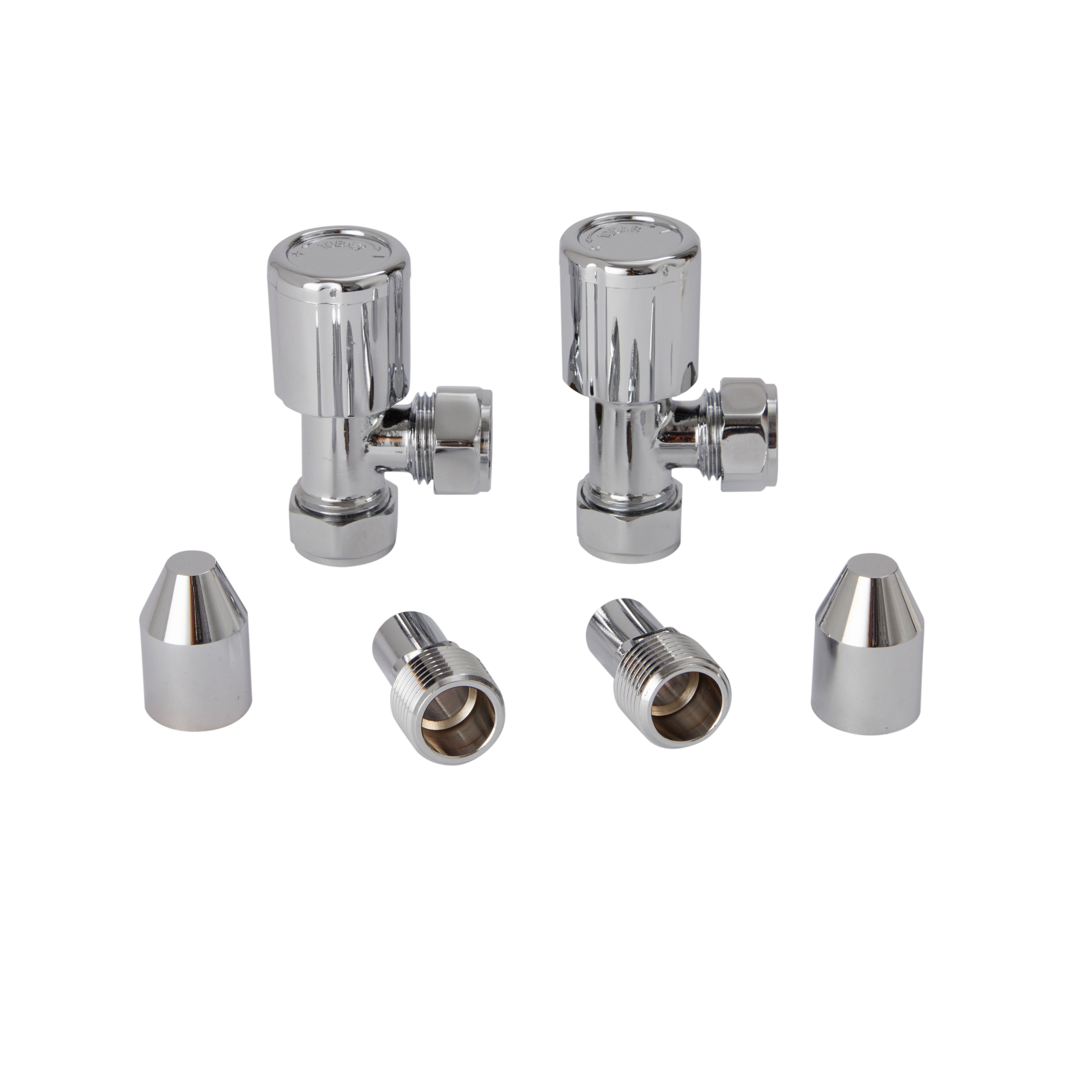 Plumbsure Angled Manual Radiator valve x ½" (Dia) 15mm