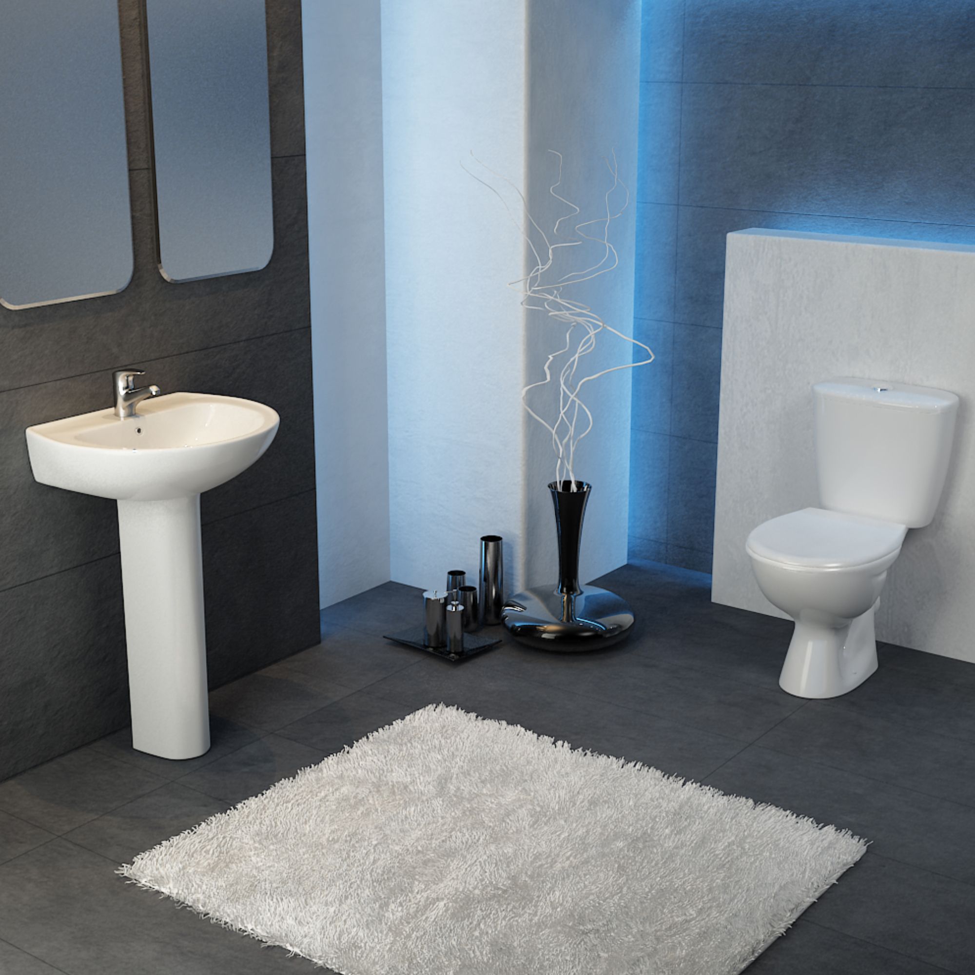 Plumbsure Bodmin White Close-coupled Toilet with Standard close seat