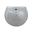 Plumbsure Bodmin White Round Wall-mounted Full pedestal Basin (H)82cm (W)54.8cm