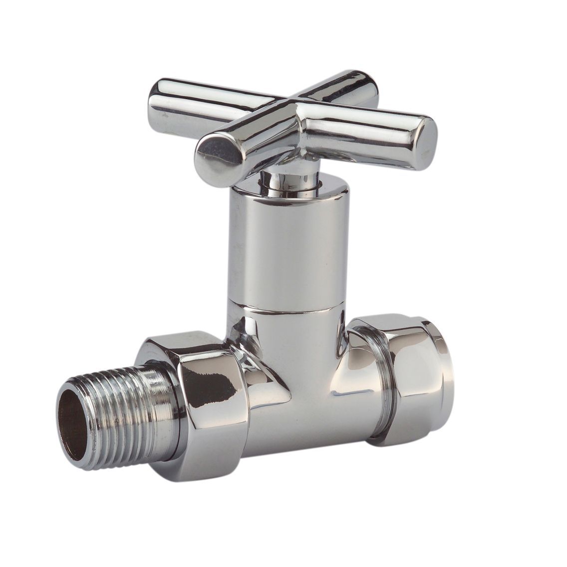 Plumbsure BQ28615439 Straight Manual Towel warmer valve (Dia)15mm, Pack of2