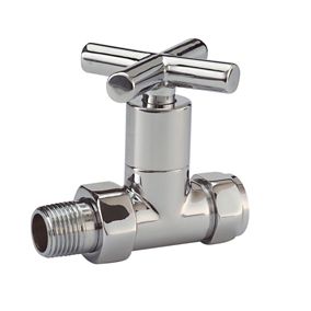 Plumbsure BQ28615439 Straight Manual Towel warmer valve (Dia)15mm