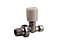 Plumbsure BQ28615491 White chrome effect Straight Radiator valve (Dia)10mm