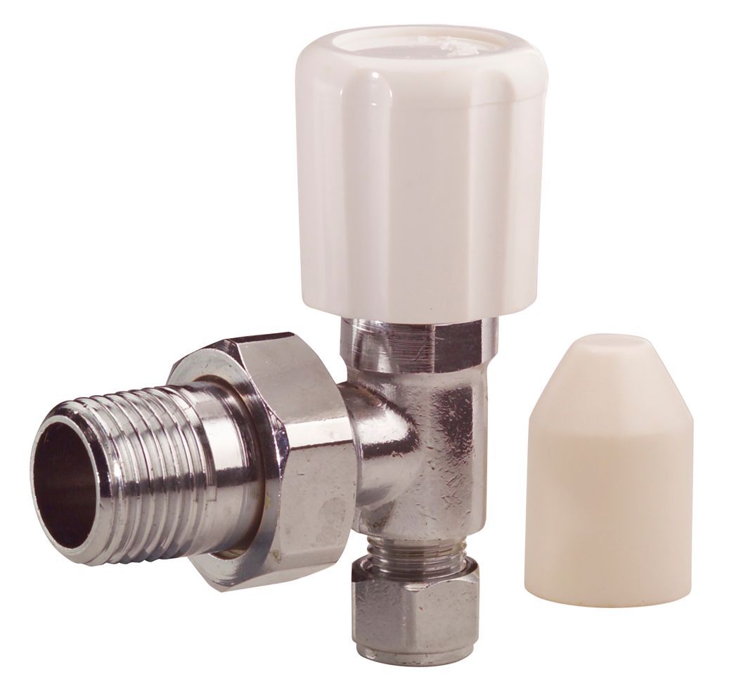 Plumbsure BQ28616016 Chrome effect Angled Radiator valve (Dia)8mm DIY