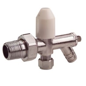 Plumbsure BQ28616054 Chrome effect Radiator valve (Dia)10mm