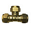 Plumbsure Brass Compression Equal Tee (Dia) 15mm x 15mm x 15mm