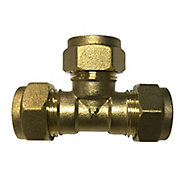 Plumbsure Brass Compression Equal Tee (Dia)15mm