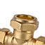 Plumbsure Brass Compression Reducing Tee (Dia) 15mm x 15mm x 22mm