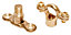 Plumbsure Brass Munsen ring & Wall plate (Dia)15mm, Pack of 2