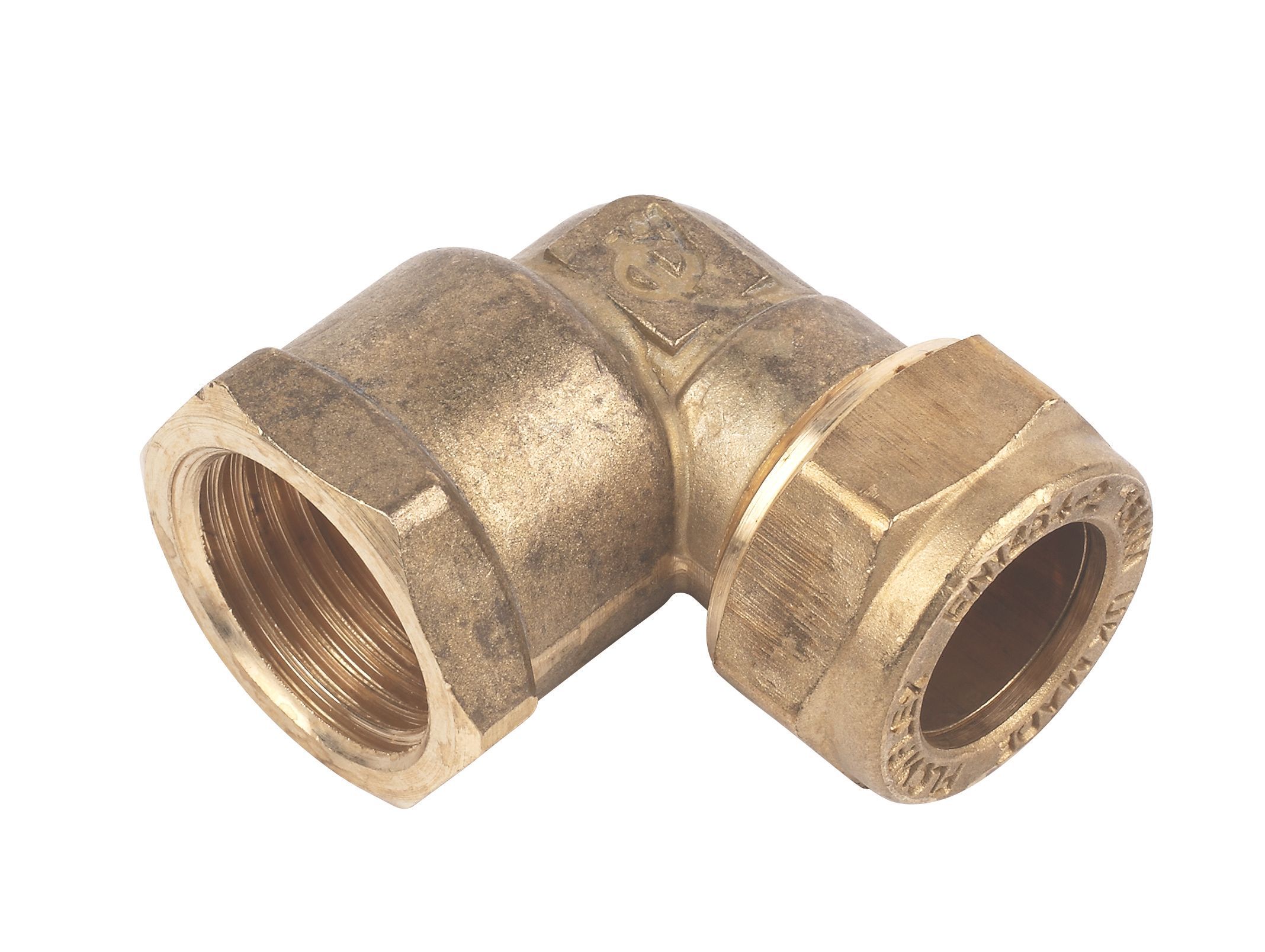 Plumbsure Compression 90° Pipe elbow (Dia)15mm 15mm