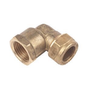 Plumbsure Compression 90° Pipe elbow (Dia)15mm 15mm
