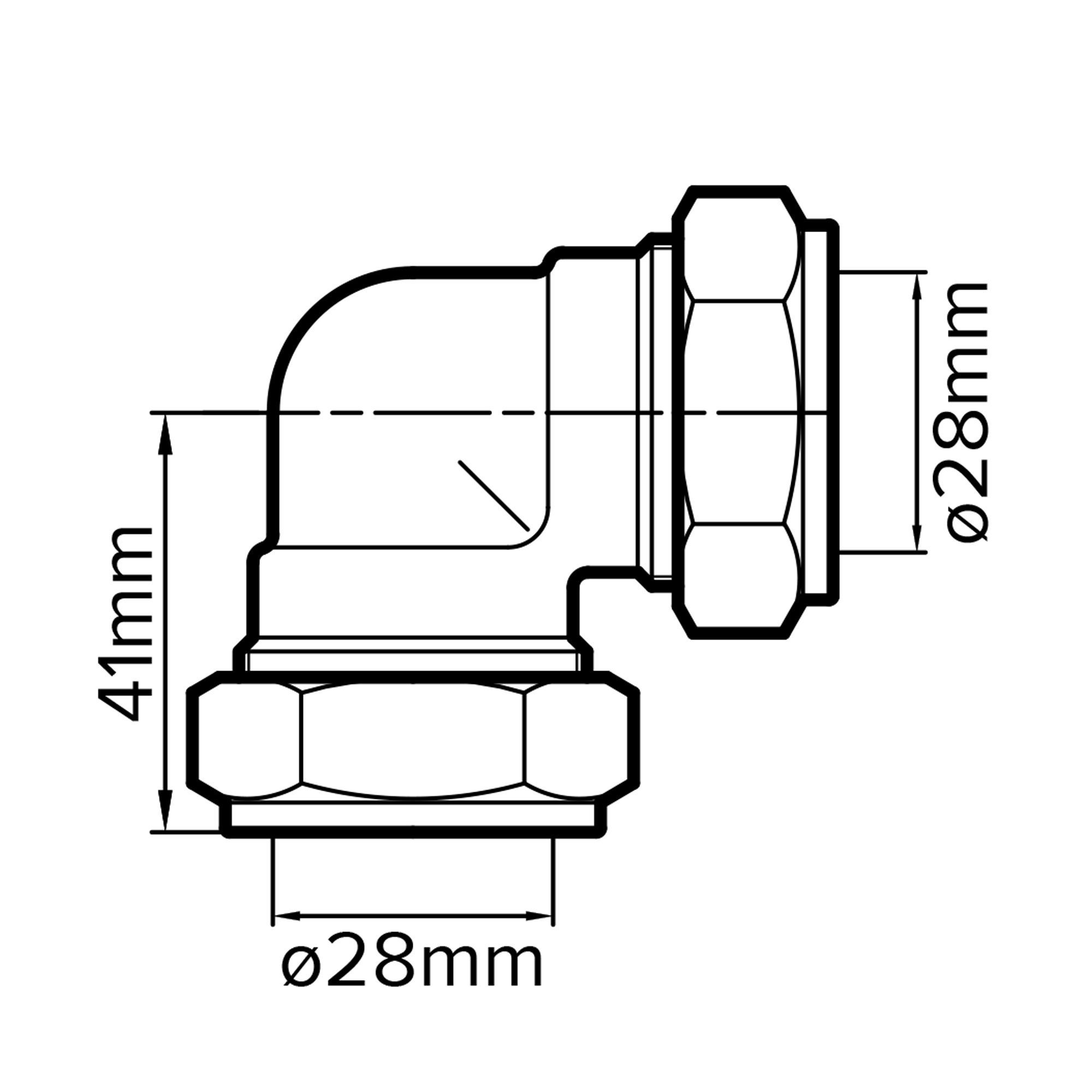 Plumbsure Compression 90° Pipe elbow (Dia)28mm 28mm