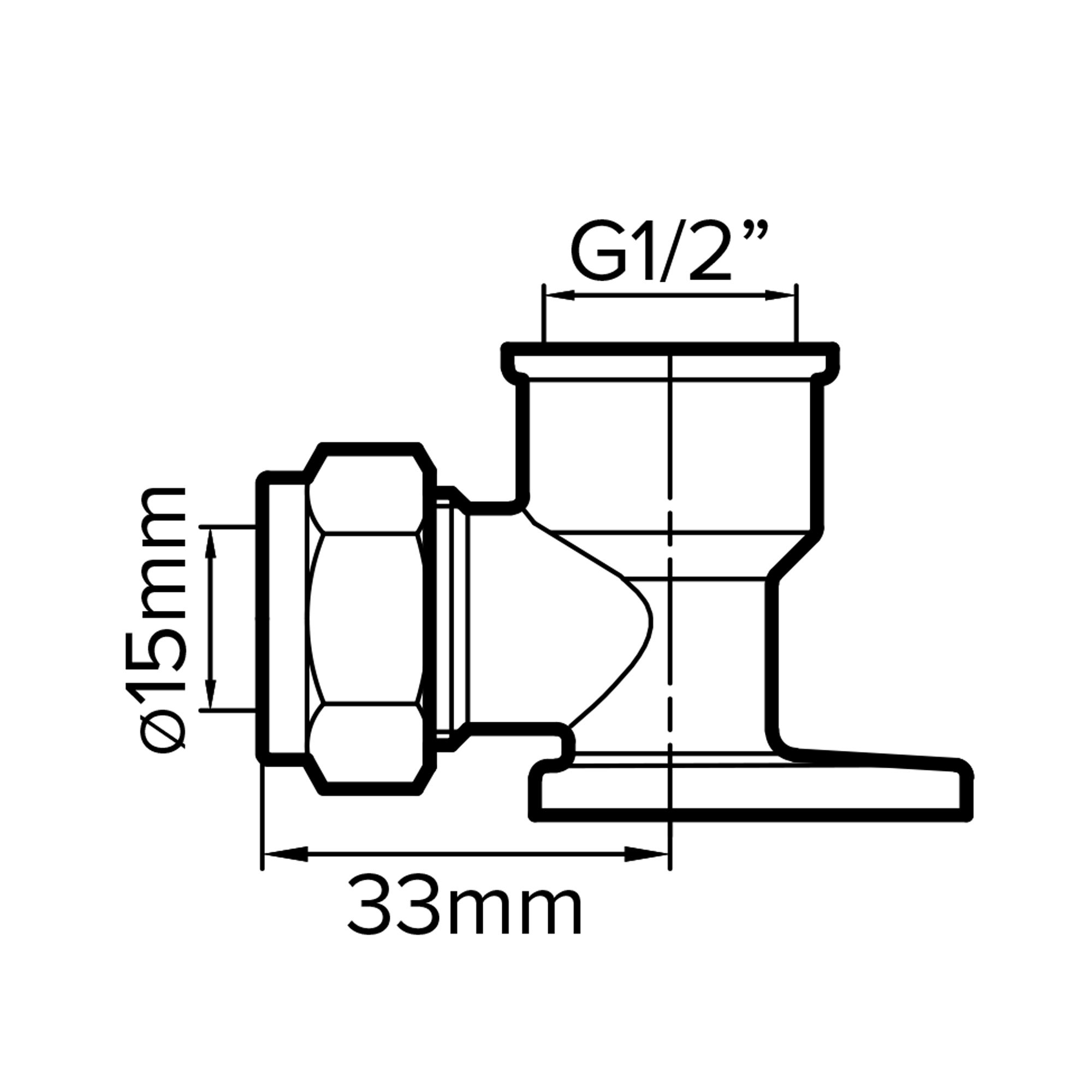 Plumbsure Compression 90° Wallplate Pipe elbow (Dia)15mm