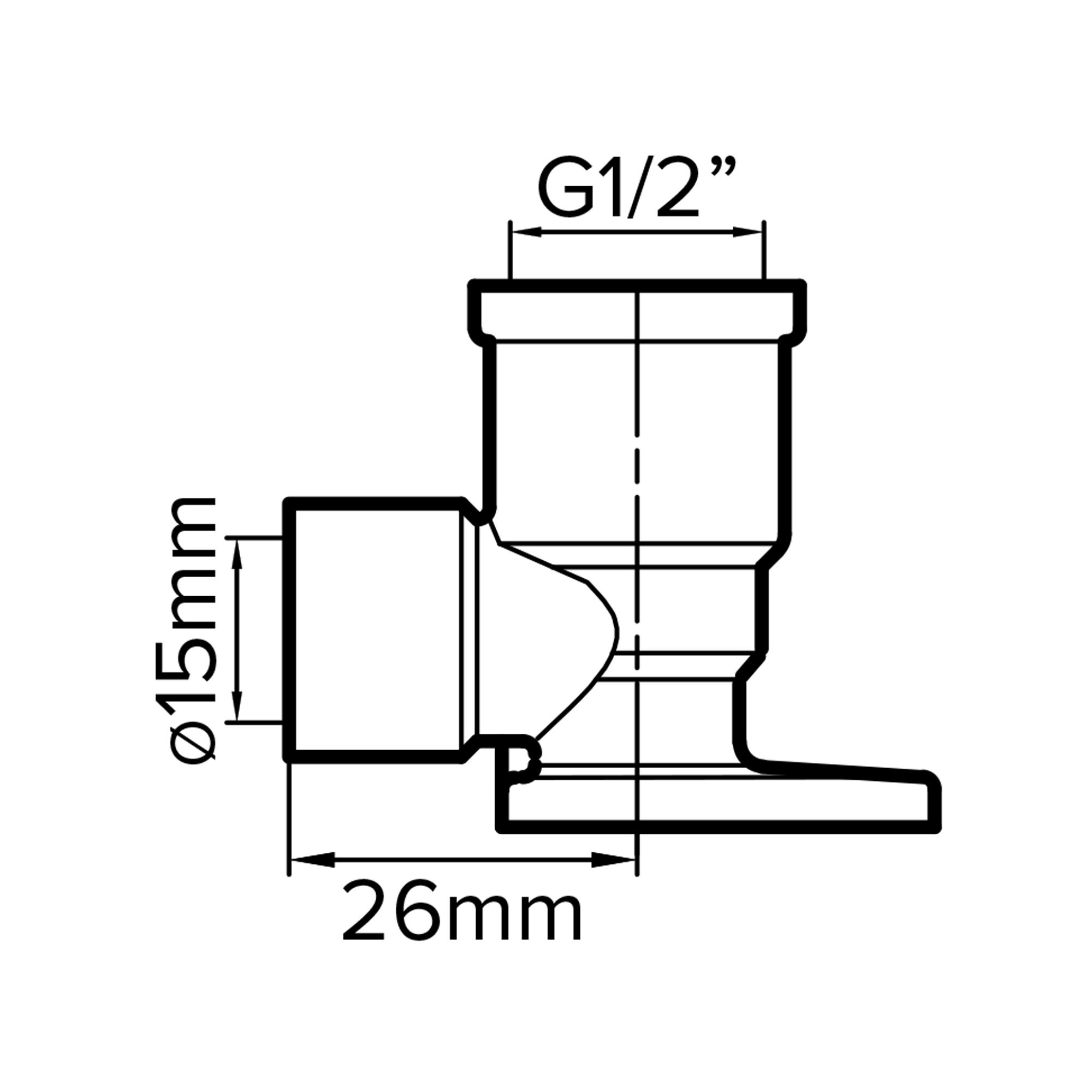 Plumbsure Compression 90° Wallplate Pipe elbow (Dia)15mm