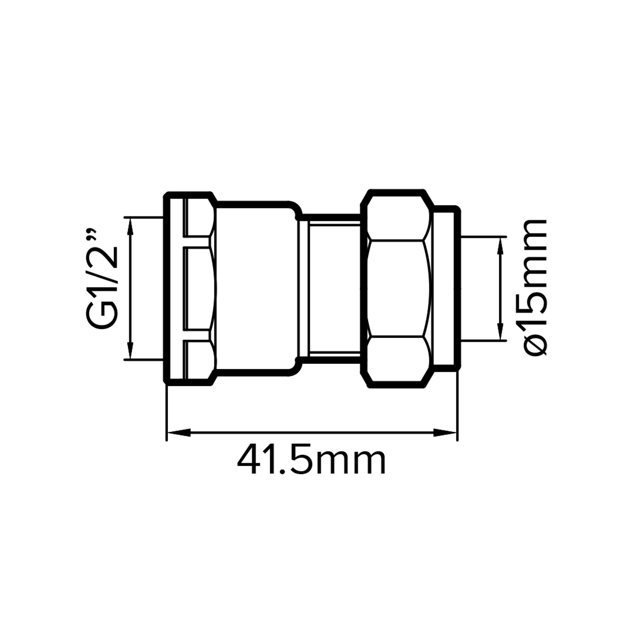 BRASSMAN COMPRESSION STRAIGHT FEMALE COUPLER 15mm CXFI