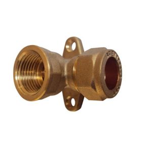 Plumbsure Compression Wallplate Pipe elbow (Dia)15mm 15mm
