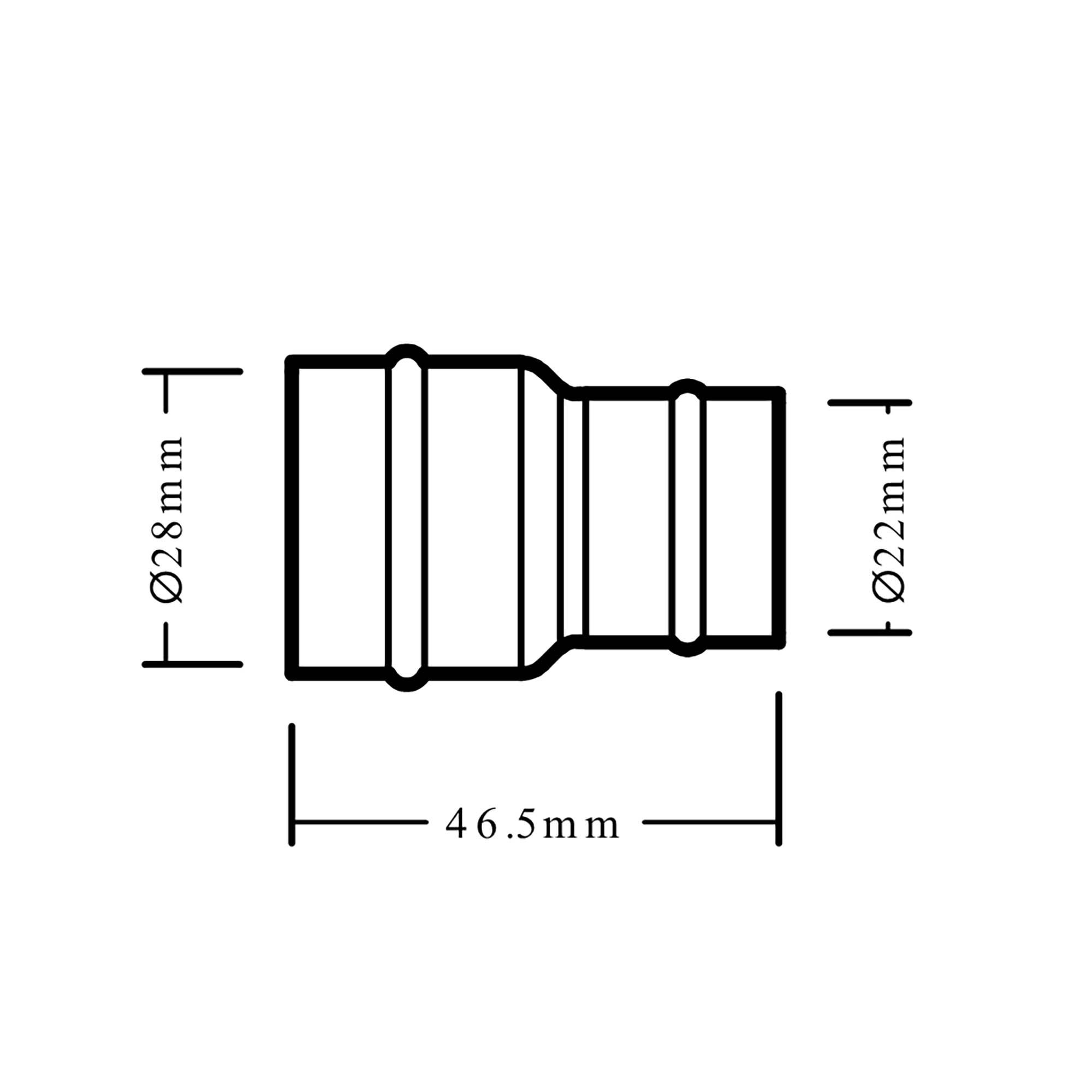 Plumbsure Copper Reducing Coupler (Dia)28mm