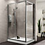 Plumbsure Framed Clear Silver effect Rectangular Shower enclosure - Sliding door (W)120cm (D)76cm