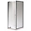 Plumbsure Framed Clear Silver effect Square Shower enclosure - Pivot door (W)80cm (D)80cm