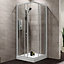 Plumbsure Framed Clear Square Shower enclosure - Double sliding doors (W)80cm