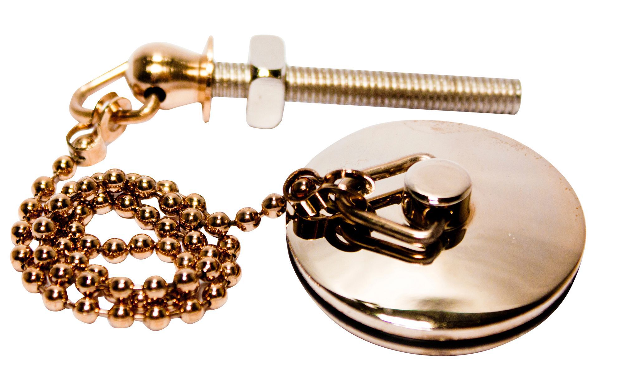 Plumbsure Metal Gold effect Basin Chain, plug & stay (Dia)32mm