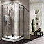 Plumbsure Silver effect Universal Square Shower Enclosure & tray - Double sliding doors (H)185cm (W)80cm (D)80cm