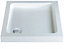 Plumbsure Silver effect Universal Square Shower Enclosure & tray - Double sliding doors (H)185cm (W)80cm (D)80cm
