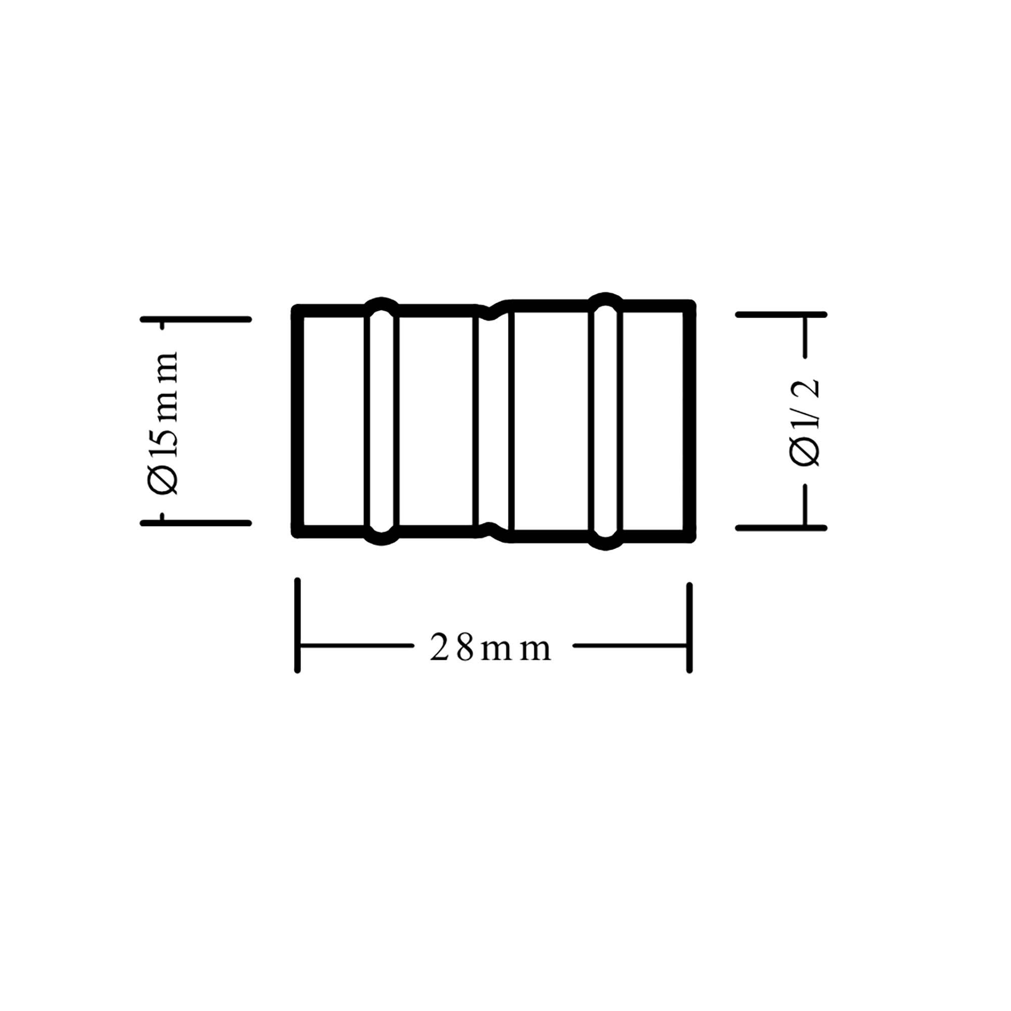 Plumbsure Solder ring Adaptor (Dia)15mm, Pack of 2