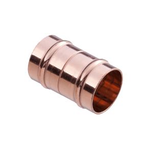 Plumbsure Solder ring Coupler (Dia)8mm 8mm, Pack of 2