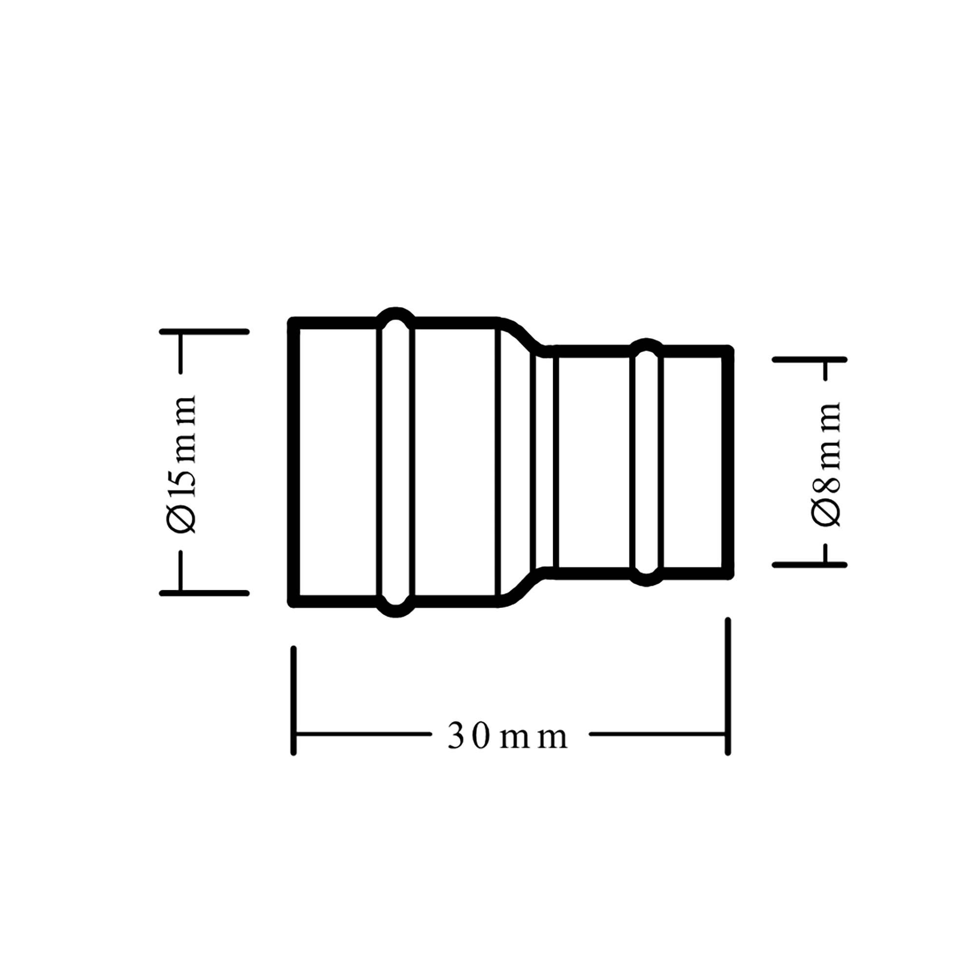 Plumbsure Solder ring Reducing Coupler (Dia)15mm