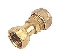 Plumbsure Straight Compression Tap connector 15mm x ½" (L)47.2mm