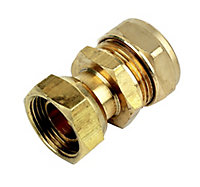 Plumbsure Straight Compression Tap connector 22mm x 0.75" (L)53.5mm