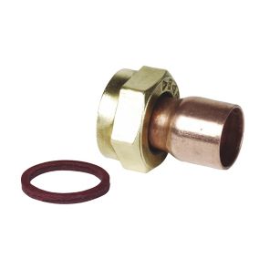 Plumbsure Straight End feed Tap connector 22mm x 0.74"