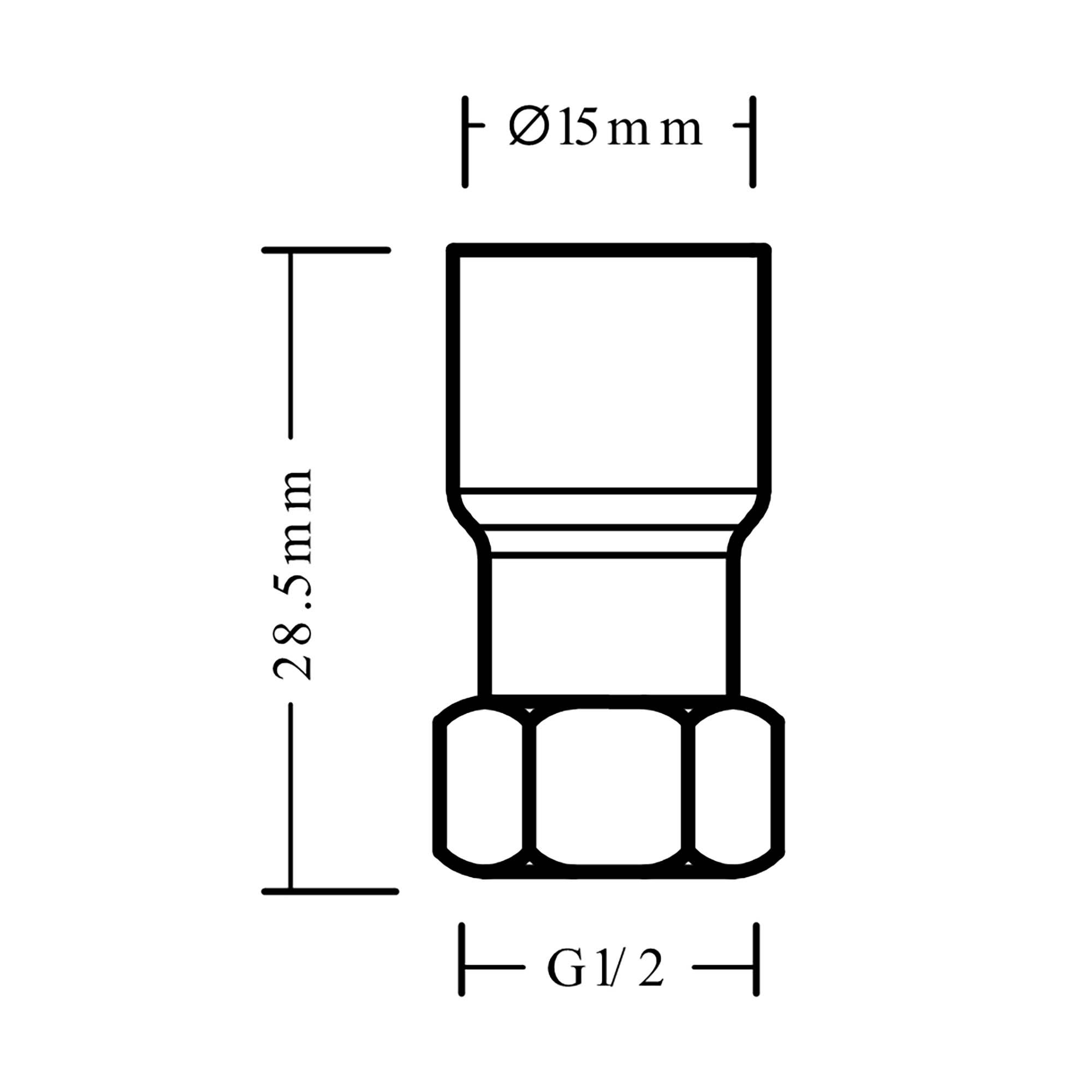 Plumbsure Tap connector BQ28619253 1 End feed Straight 15mm